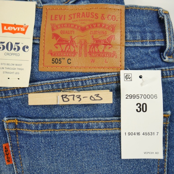 Vtg 70's Levis 505c Womens Slim Fit Cropped Jeans - Picture 5 of 8